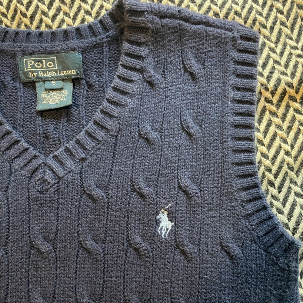 Boys navy blue Polo by Ralph Lauren sweater vest